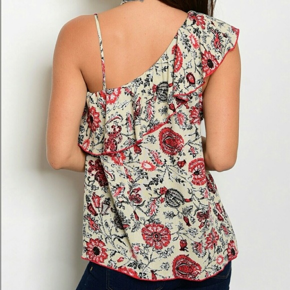 Floral One Shoulder top - Picture 2 of 4